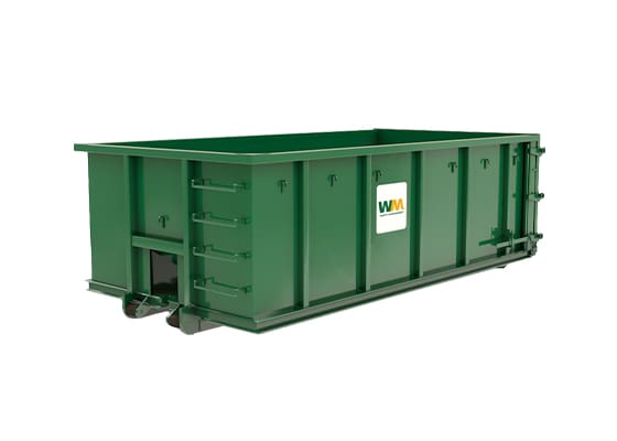 Large temporary roll off dumpster from Waste Management.
