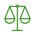 Icon depicting balanced scales. 