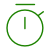 Green stopwatch with hands pointing at 12 o'clock