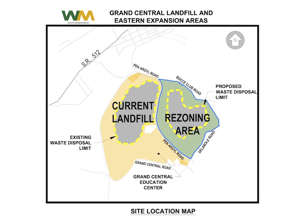 Map showing Grand Central Landfill and Eastern Expansion Areas