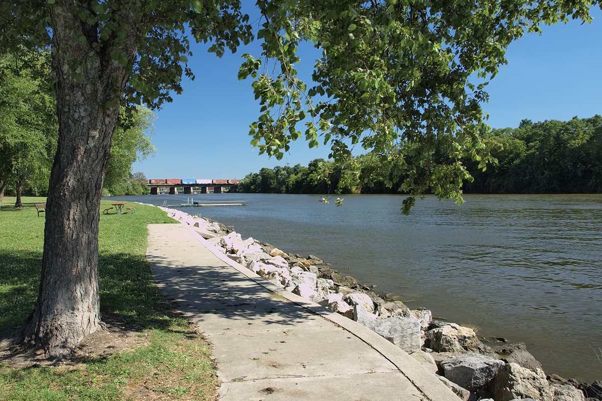 Riverfront in Janesville, Wisconsin. WM offers garbage and trash services in Janesville, WI