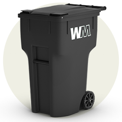 Gray WM residential toter trash container