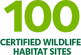 100 Certified Wildlife Habitat Sites